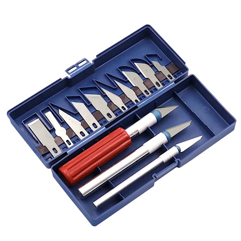 Kit Estiletes de Precisão + 13 Lâminas Lanmax com Estojo Organizador para Artesanato, Patchwork, Scrapbook e Trabalhos