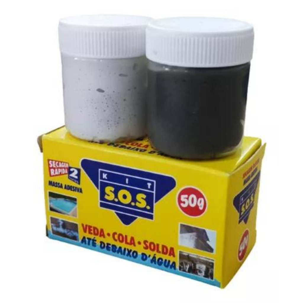 Cola Massa SOS Epoxi Adesiva 50g e 100g