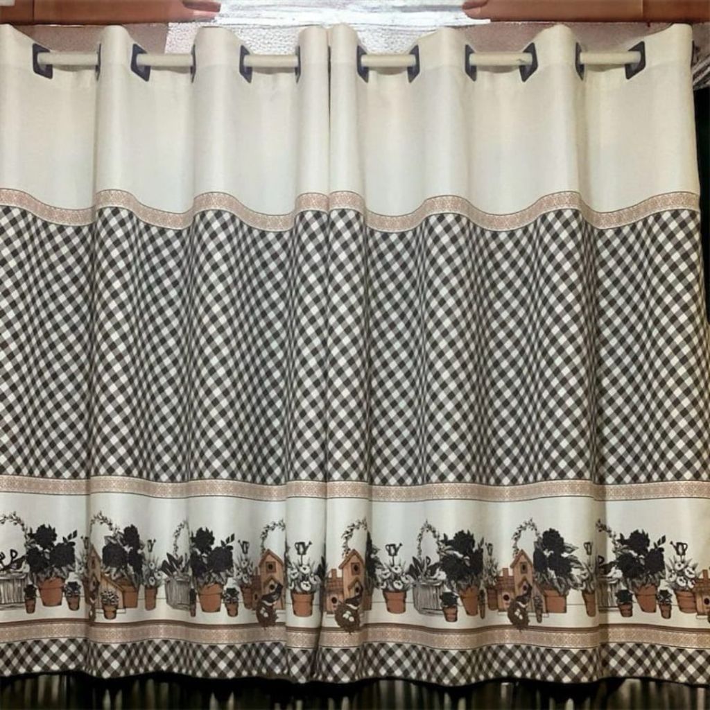 Cortina oxford para cozinha 2,00x1,40m em Oferta na Shopee