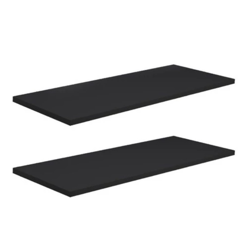 kit 2 Prateleiras 50x15 na cor preta 100%MDF 15MM de espessura em Oferta na Shopee