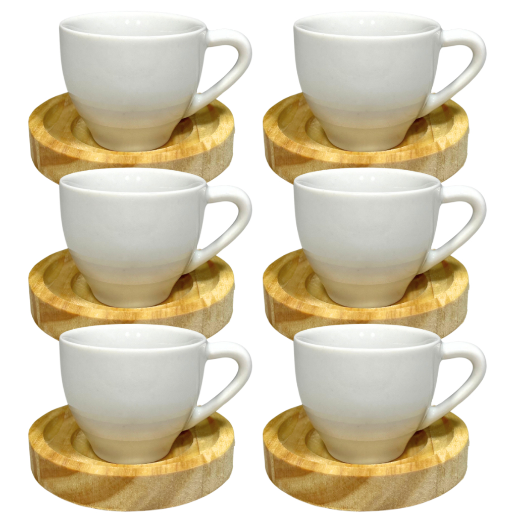 Jogo Xicaras De Porcelana Branca Lisa Cafe Expresso 12 Peças Restaurante Hotel Cafeteria C...