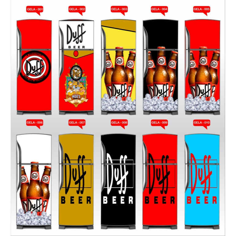 Adesivo Decorativo de Geladeira COMPLETA  Envelopamento Decoração Cerveja Duff Simpsons GELA02
