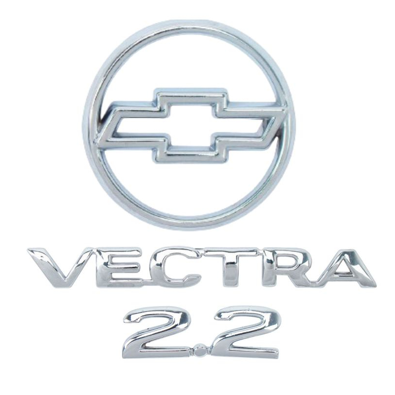 KIT EMBLEMA VECTRA 97/2001 CROMADO GM 2.2 PORTA MALA TRASEIRO