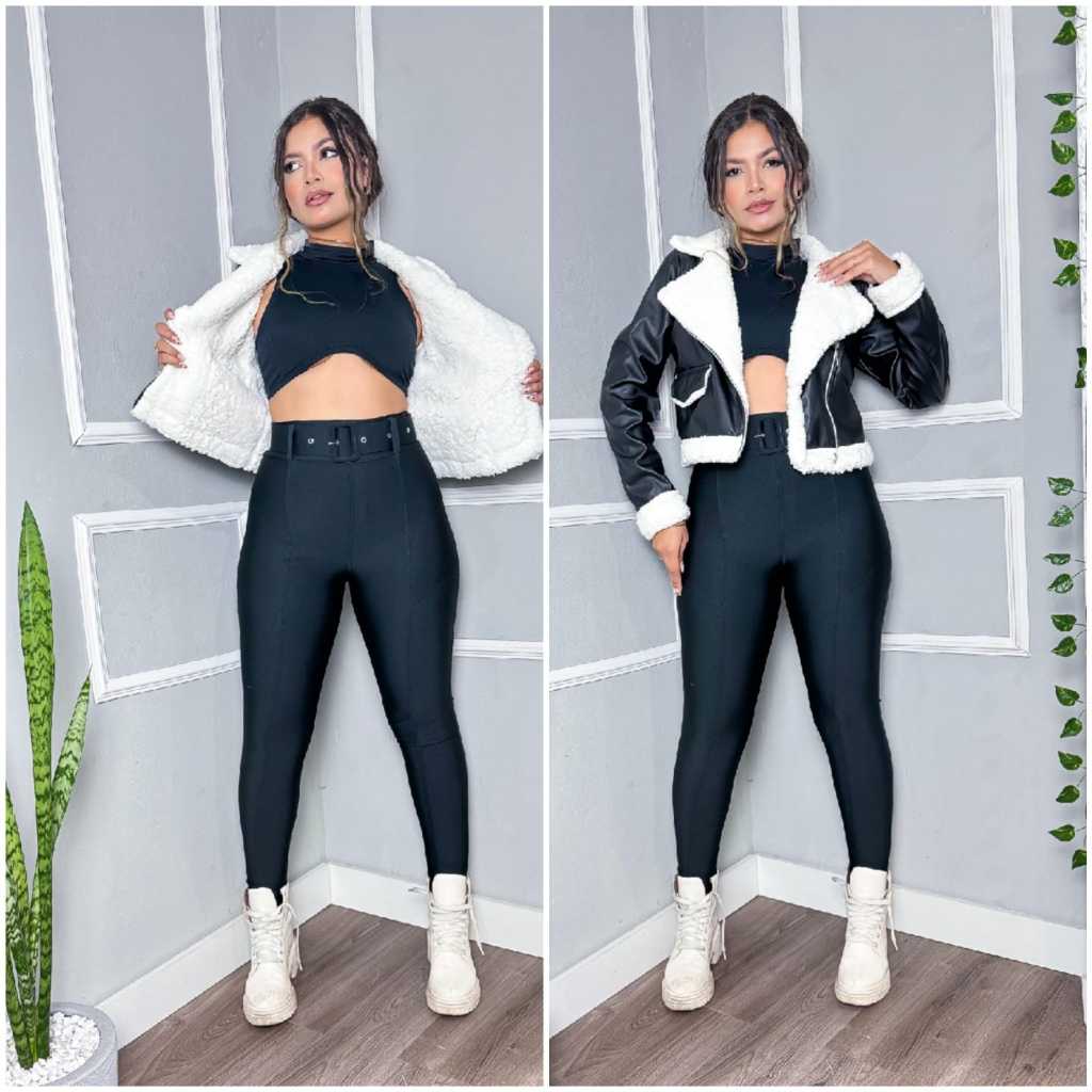 Jaqueta Feminina Courino Ecológico com Forro no Corpo - Leve e Fina, Courino Fake em Oferta na Shopee