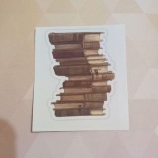 Adesivo/Sticker pilha de livros antigos