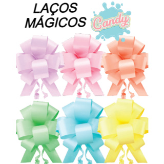 Laço  Mágico Pronto 10 unidades Para Presente e Embalagens Cores  Candy Flor Médio e Grande em Oferta na Shopee