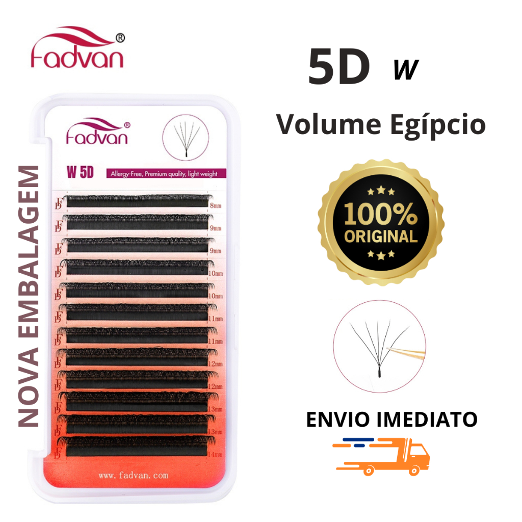 Cílios 5D W Fadvan Volume Egípcio Fio a Fio Tufinho Alongamento Lash Lift Mix Cilios