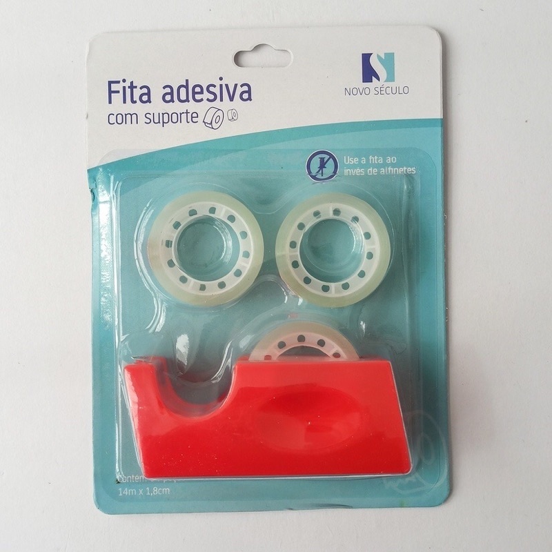 Kit De Fita Adesivo Com Suporte +3 Fitas Para Escolar Escritório - PROMOCAO em Oferta na Shopee