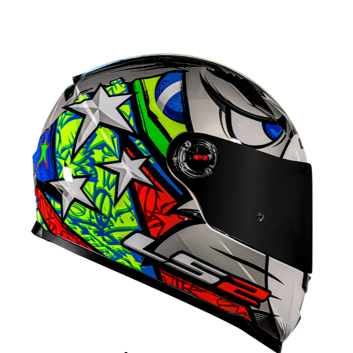 CAPACETE LS2 CLASSIC ALEX BARROS CINZA em Oferta na Shopee