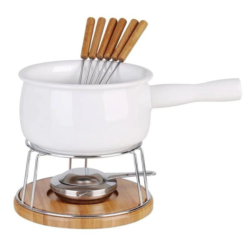 Conjunto de Fondue Panela Cerâmica 11 Peças