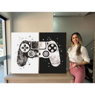 Quadro decorativo 2 peças video game gamer controle jogos para quarto sala em Oferta na Shopee