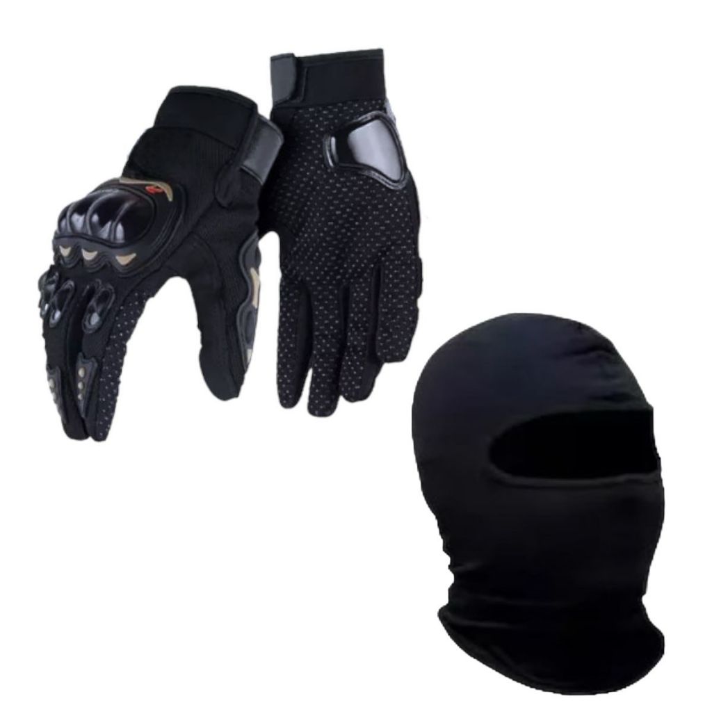 Kit Luva Com Proteção Frio + Touca Ninja Preta Moto Bike Motoqueiro Motoboy Universal — imagem 2 de 2
