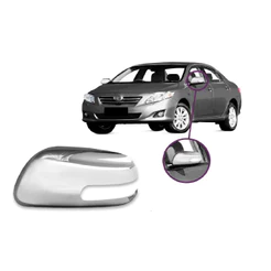 Capa Retrovisor Corolla 2008 2009 2010 2011 2012 Cromada Com Furo