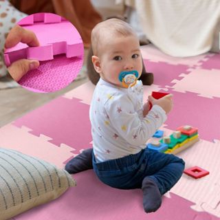 Kit 4 Tatame Infantil Grosso EVA Menina Rosa 50x50 Tapete Educativo Bebe Emborrachado Antiderrapante em Oferta na Shopee