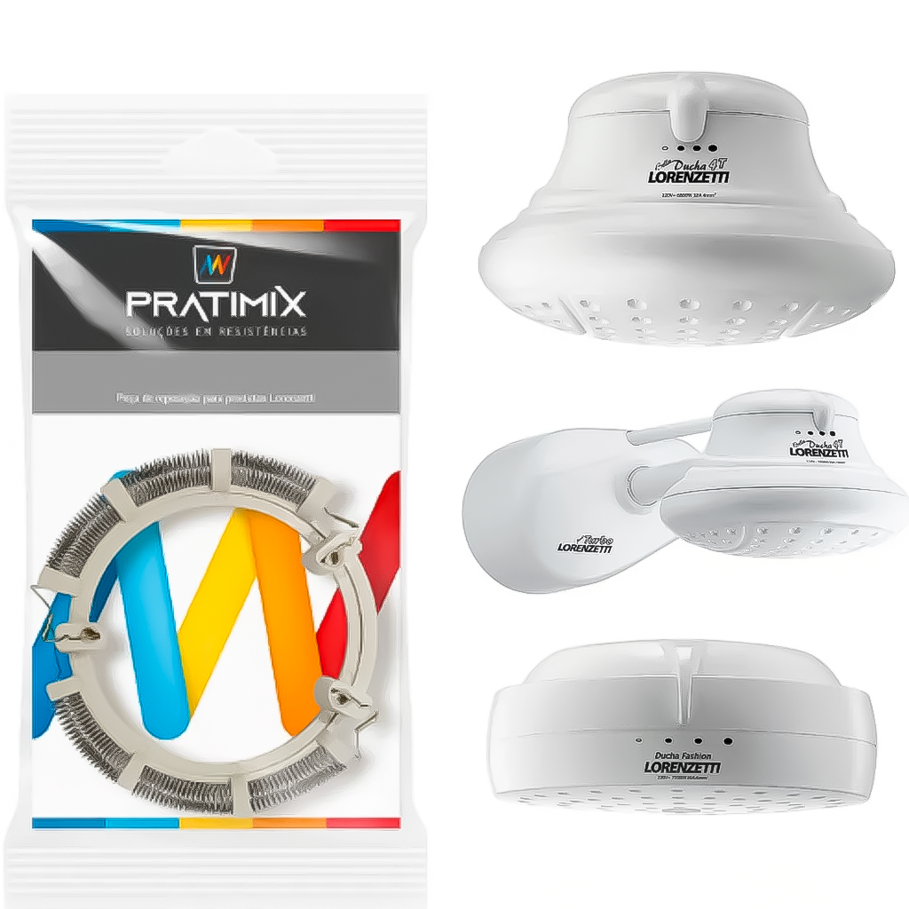 Resistência Para Chuveiro Tipo Bella Ducha Fachion 4T 110v 5500w - 220v 6800w Lorenzetti Pratimix