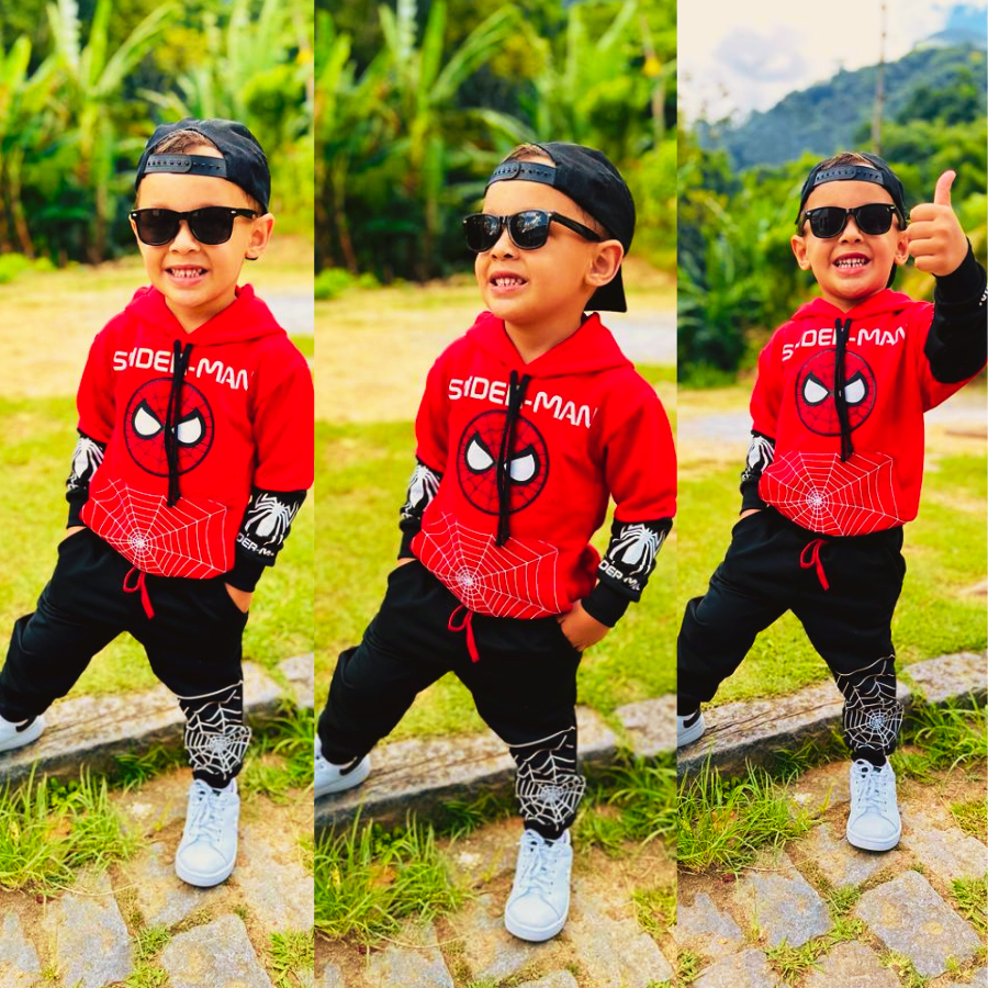 Agasalho Infantil Conjunto Do Spider Aranha Sonic Abrigo De Frio Masculino