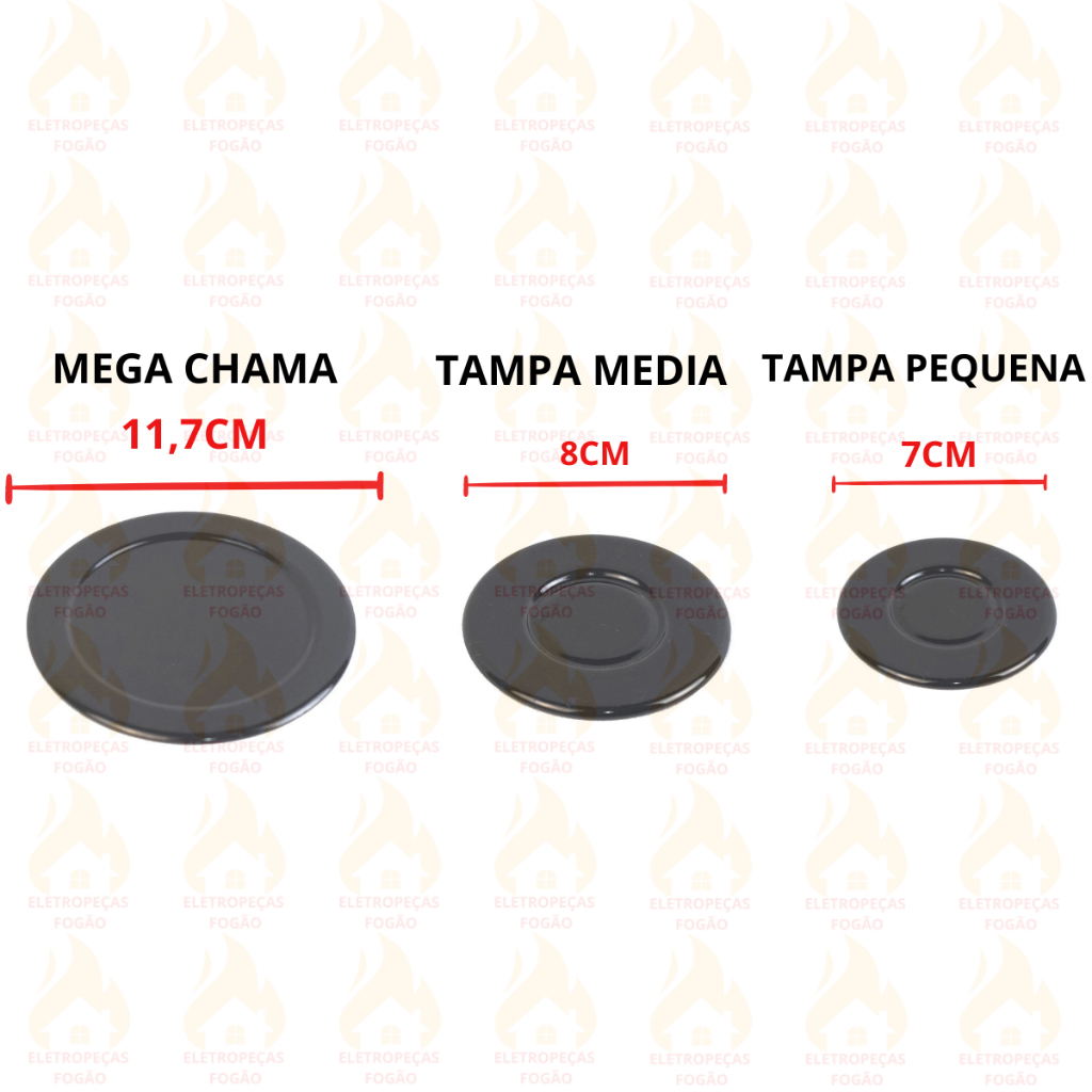 Detalhes do Kit 5 espalhadores tampinhas Para Fogões Atlas Tropical 1gg 2md 2pq