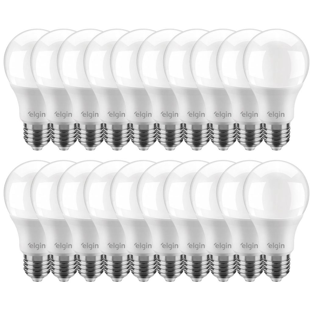 Kit 20 Lâmpadas Led Bulbo 9w E27 3000k Branco Quente ELGIN Inmetro - Home & Living