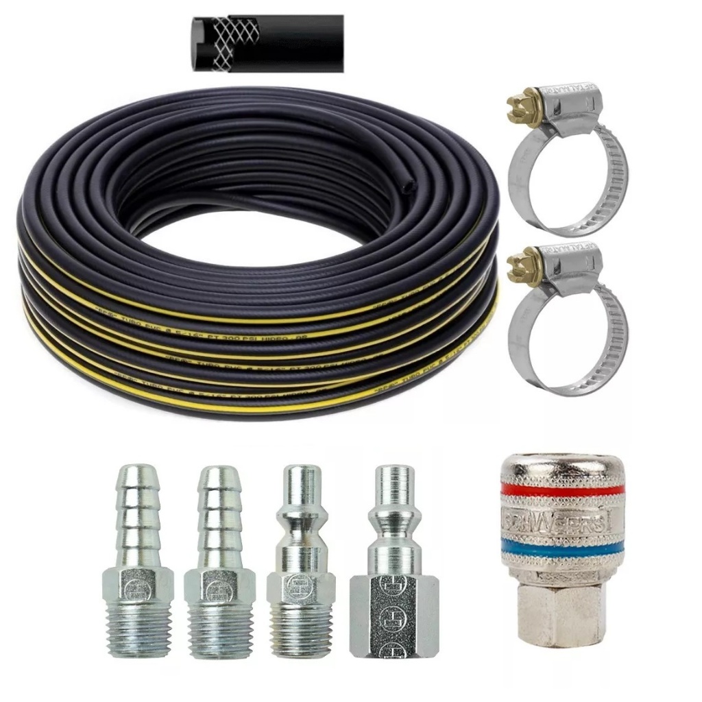 Kit 20m Mangueira De Ar P/compressor Schulz + Engate E Pinos em Oferta na Shopee