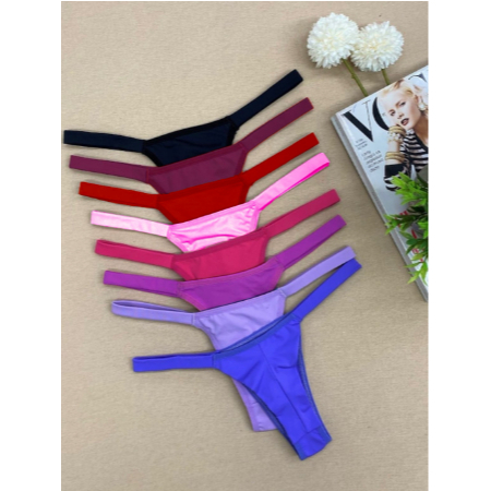 Promoção Kit 5 Tangas Fio Duplo Com Tirinhas Coloridas Sexy Microfibra em Oferta na Shopee