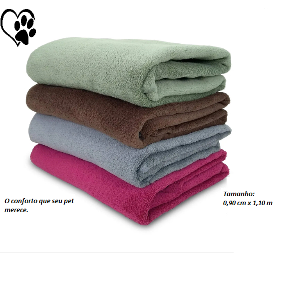 Cobertor Manta Pet Microfibra 90x110cm GRANDE - Cores Sortidas