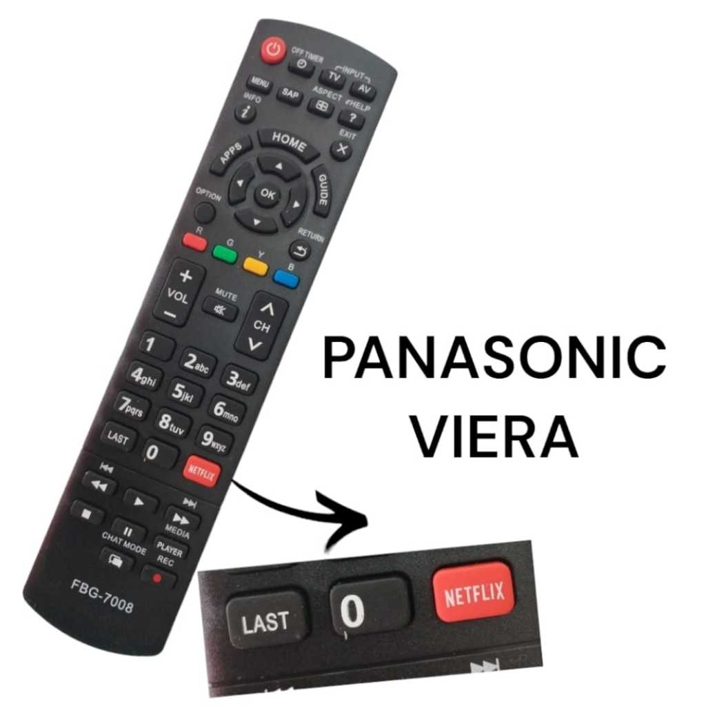 Controle remoto Compativel Tv Panasonic Viera Smart TC-39AS600B TC-42AS610B TC-50AS600B FBG-7008