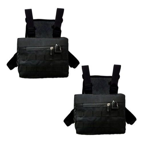 kit 2 pochete motoboy peitoral bag masculino antifurto ajustavel estilo colete