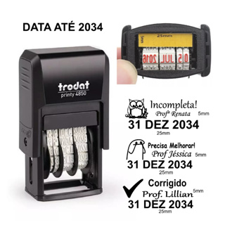 Carimbo Datador Para Professor Texto e desenho Trodat 4850 em Oferta na Shopee