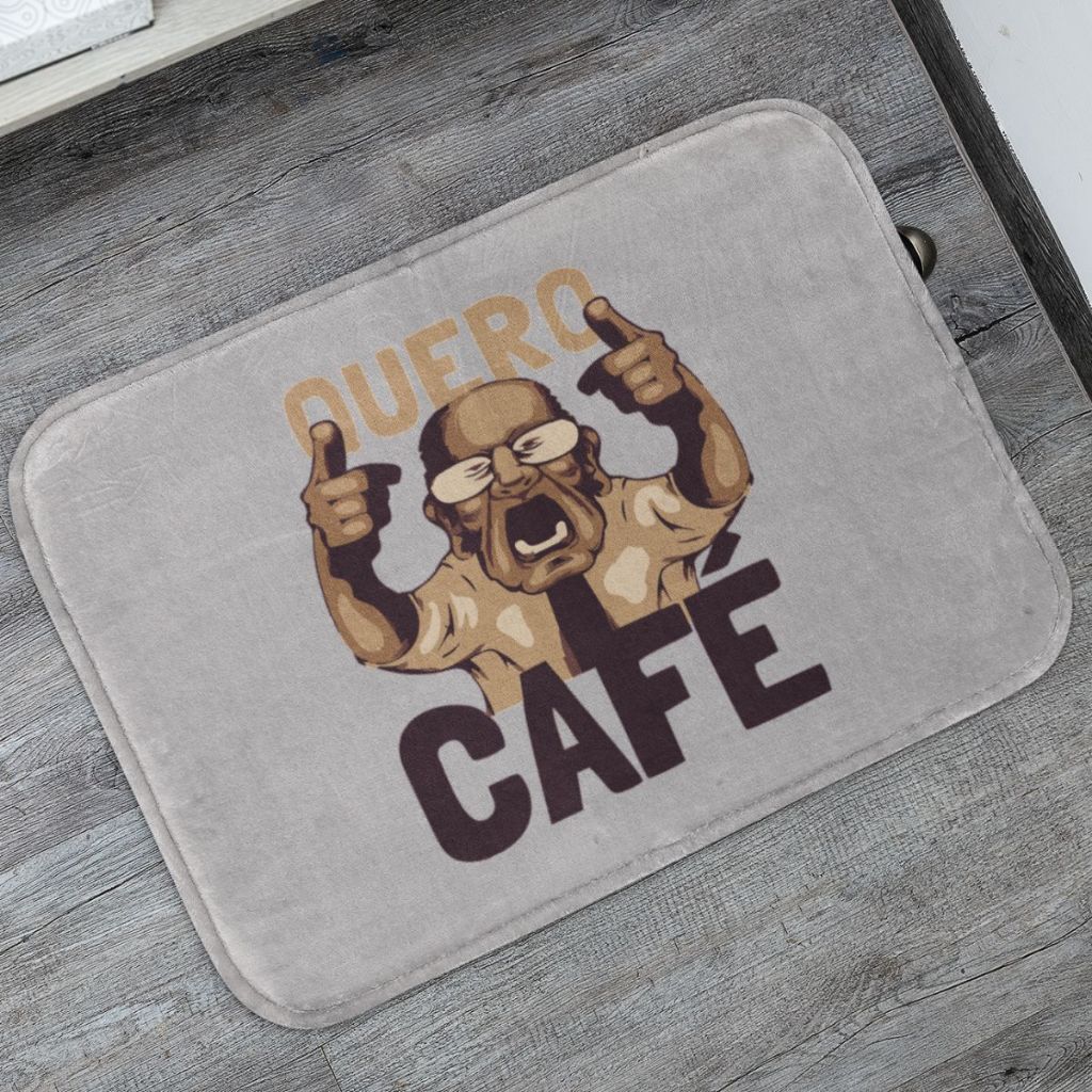 Tapetes de Porta  Decorativo  Quero Café para Entrada Antiderrapante 55x35