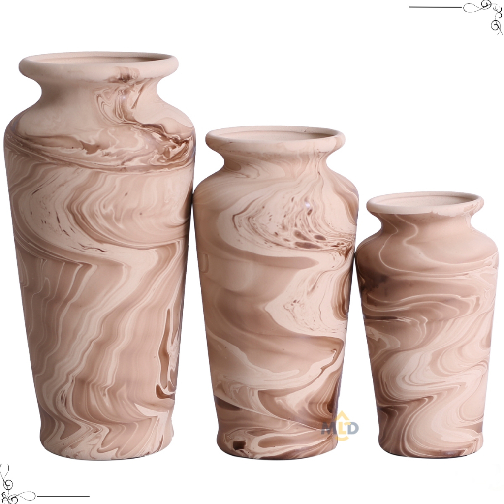 Kit 3 Vaso Grande Decorativas Peças Conjunto Cerâmica Enfeite Rack Sala Completo trio de vasos centro de mesa e Dupla de vasos Vaso