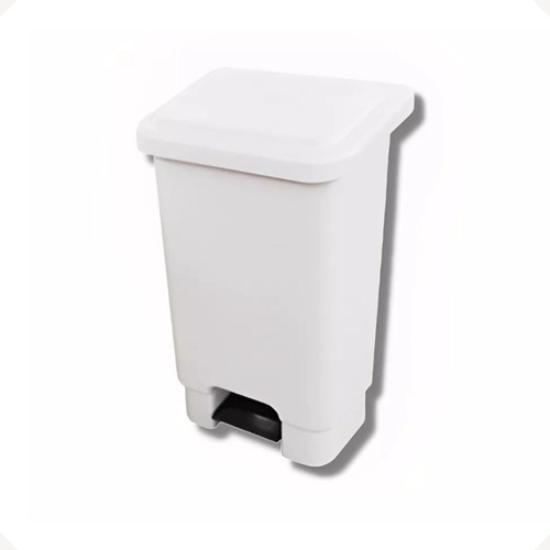 Lixeira 50 Litros Plastico Pedal Cesto De Lixo Cor Branca