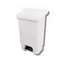 Lixeira 50 Litros Plastico Pedal Cesto De Lixo Cor Branca