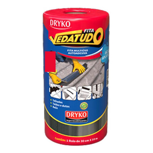 Fita Multiuso Autoadesiva Asfáltica Alumínio 30cmx10m- Dryko em Oferta na Shopee