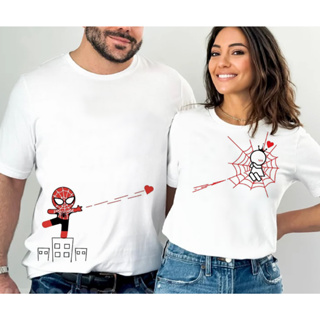 kit camiseta casal homem aranha, presente criativo namorado, namorados em Oferta na Shopee