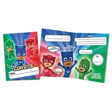 Convite Pequeno Festa Aniversário PJ Masks 8UN - Regina