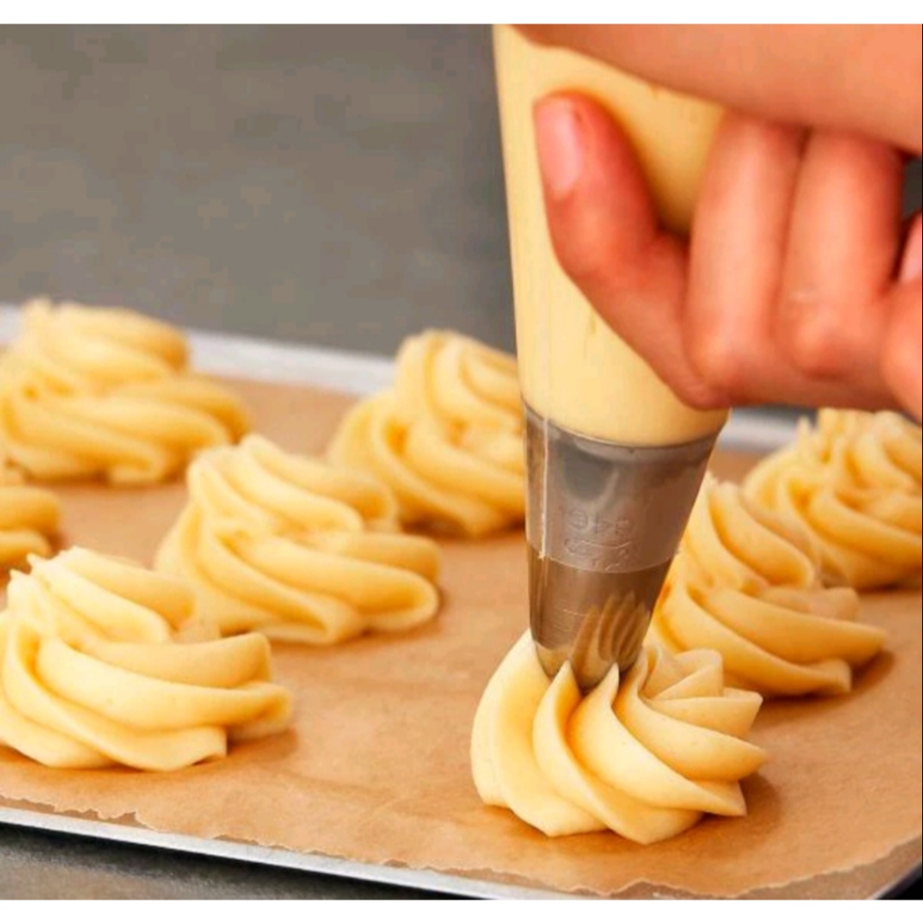 KIT CONFEITEIRO SEIS BICOS EM ACO INOX COM BISNAGA CULINARIA PARA DECORACAO EM BOLOS TORTAS SOBREMESA