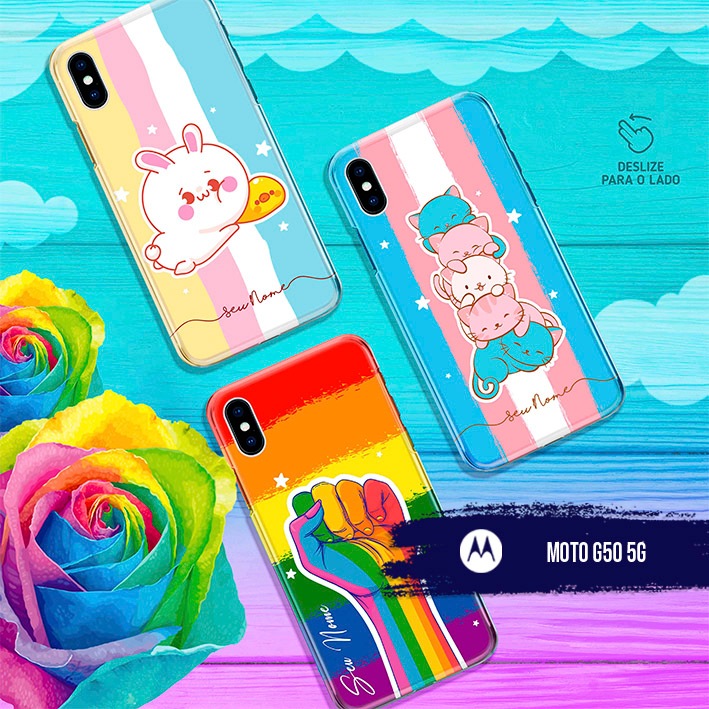Capa Capinha  - Moto G50 - 5G - Arco-íris