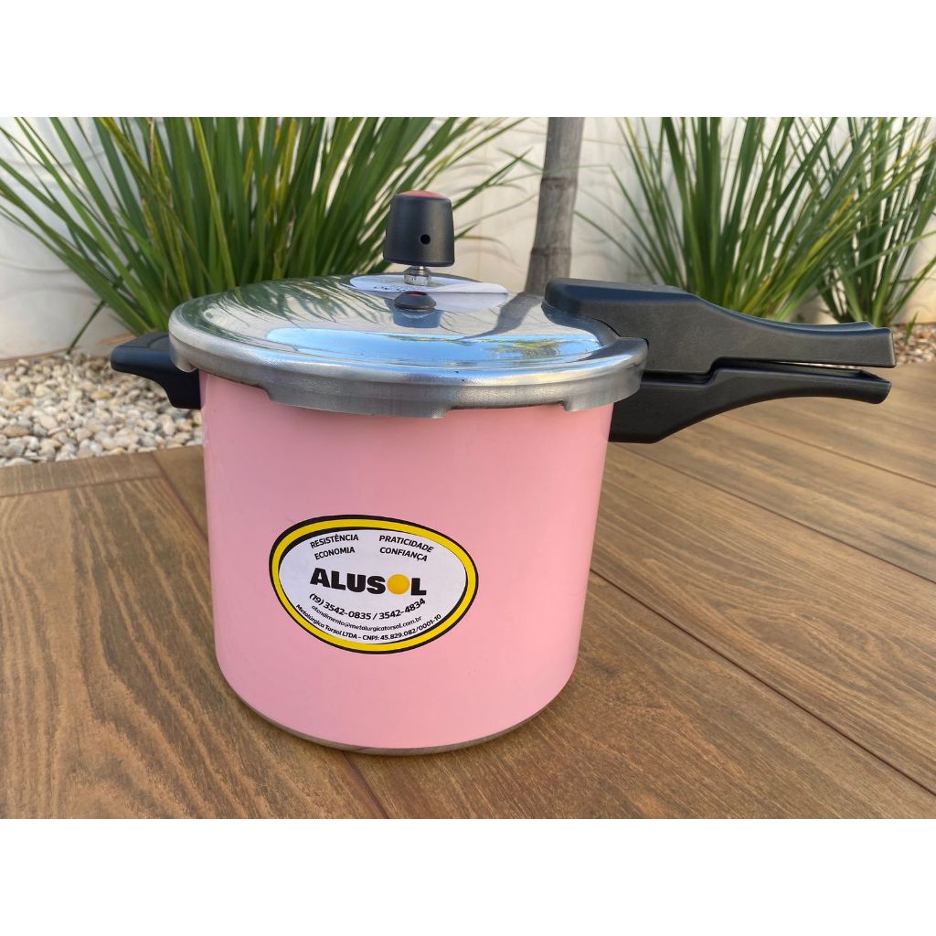 PANELA DE PRESSÃO 7,0 LITROS - FECHAMENTO EXTERNO - ROSA BARBIE