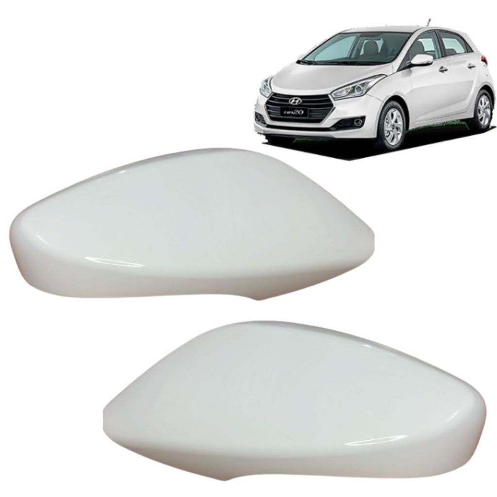 CAPA RETROVISOR COM FURO PARA PISCA HB20 2012 2013 2014 2015 2016 2017 2018 2019 BRANCO em Oferta na Shopee