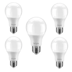 Kit 5 Lâmpadas Led Bulbo 12w E27 3000K Branco Quente LUZ AMARELA ELGIN Inmetro