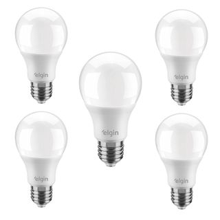 Kit 5 Lâmpadas Led Bulbo 12w E27 3000K Branco Quente LUZ AMARELA ELGIN Inmetro em Oferta na Shopee