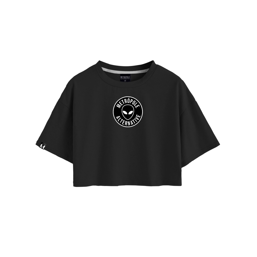 Blusa Cropped Basico Feminino Oversized Básico Marca Metropole Alternative Moda