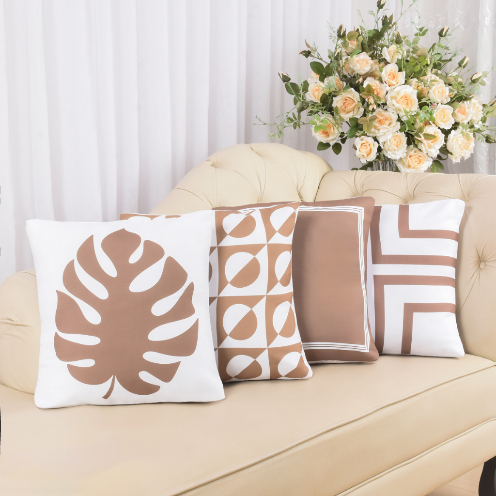 Kit 04 Capas De Almofada 42x42 De Luxo Costela de Adão Avelã em Oferta na Shopee