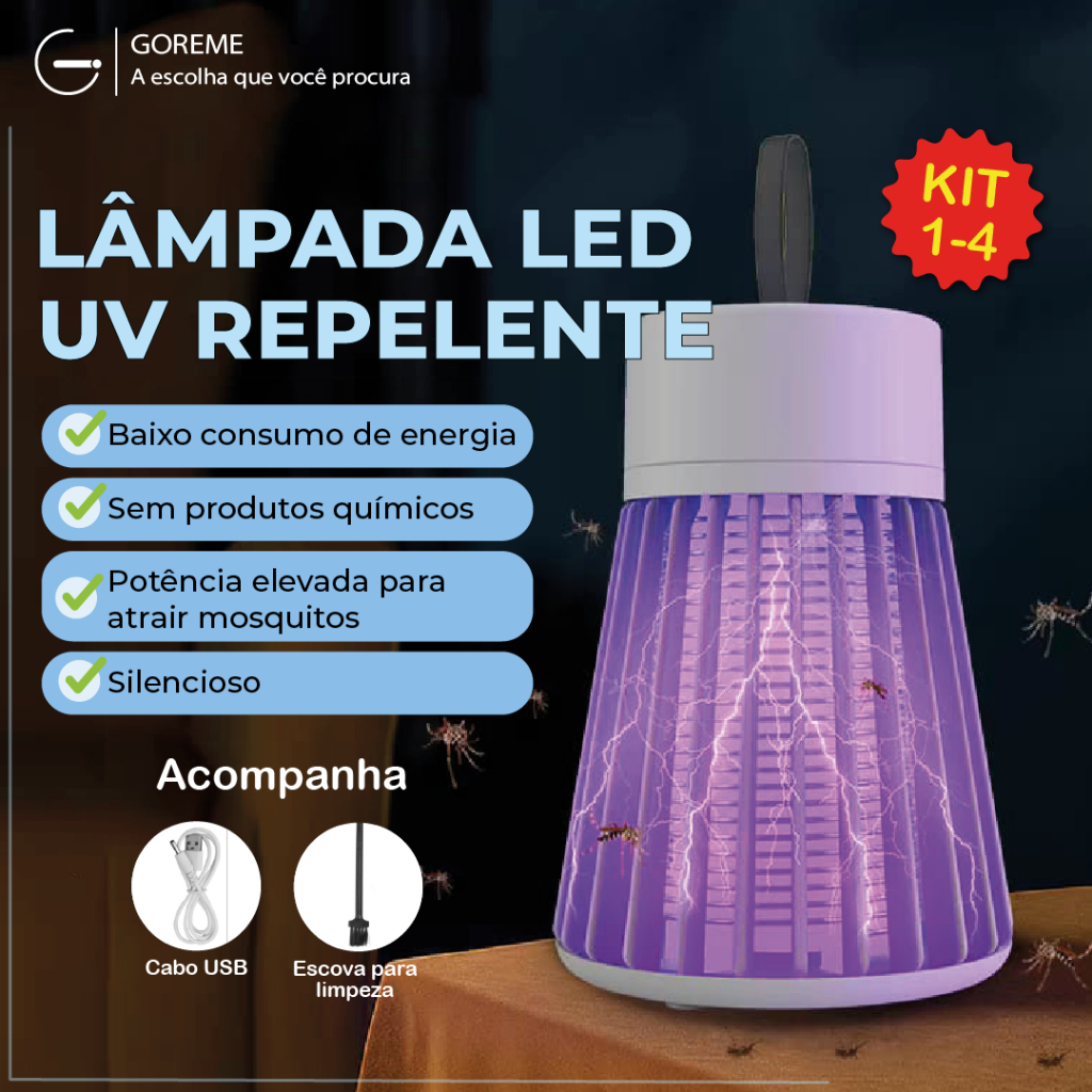 Armadilha Mata Mosquito Repelente LED UV Eletrônico Pernilongo Insetos 110V/220V USB Sem Radiação em Oferta na Shopee