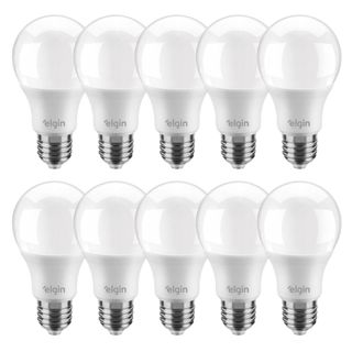 Kit 10 Lâmpadas Led Bulbo 12w E27 3000K Branco Quente LUZ AMARELA ELGIN Inmetro em Oferta na Shopee
