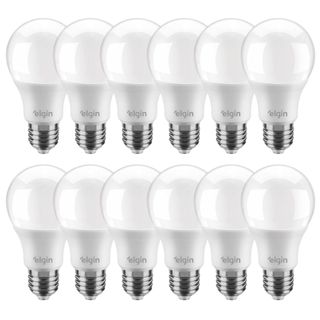 Kit 12 Lâmpadas Led Bulbo 12w E27 3000K Branco Quente LUZ AMARELA Frio ELGIN Inmetro em Oferta na Shopee