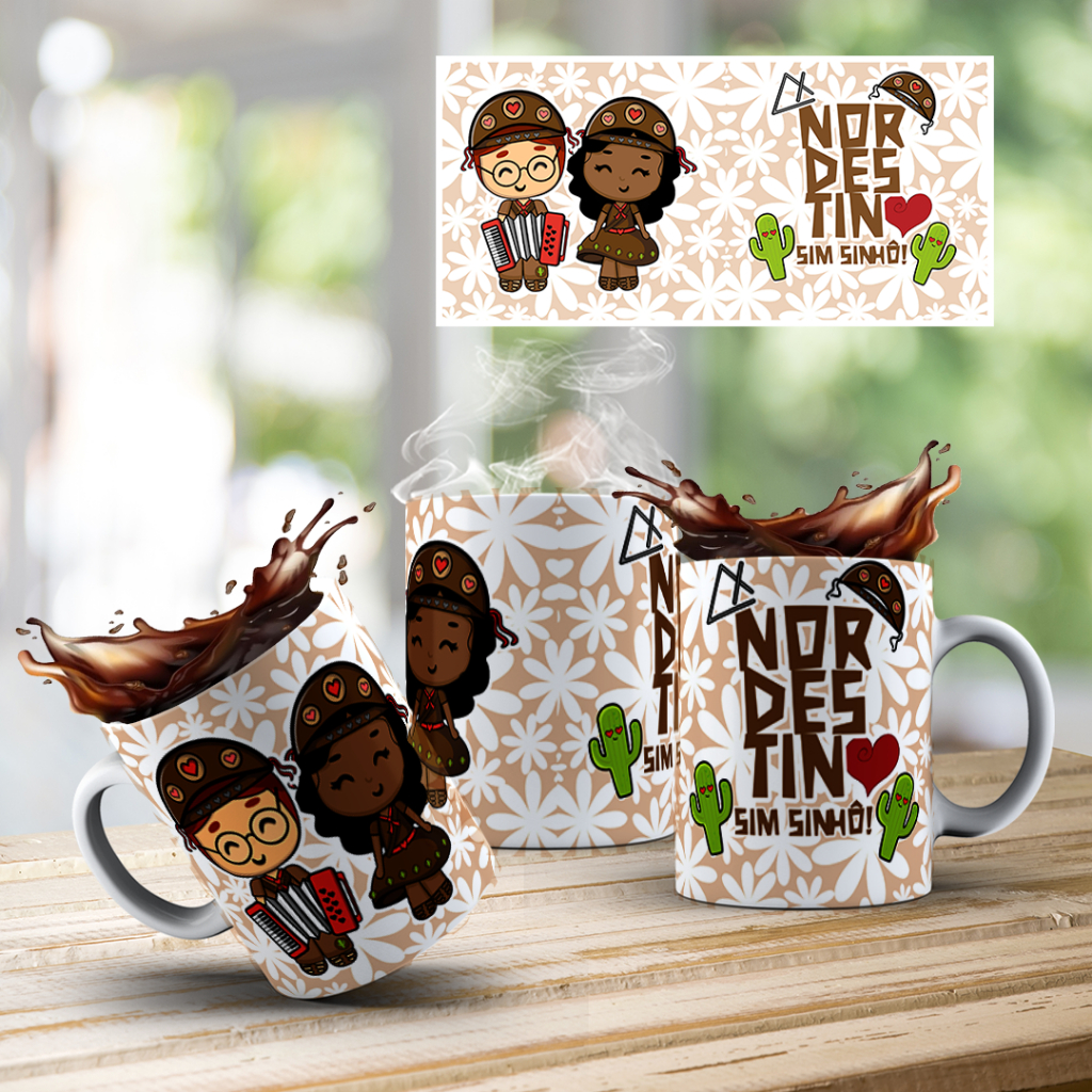 Caneca Xícara Personalizada Nordeste Nordestino Sim Sinhô Cangaceiro Casal  - OFERTA RELÂMPAGO!