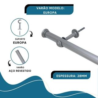 Varão para Cortina Europa 28mm Cores e Tamanhos Variados em Oferta na Shopee
