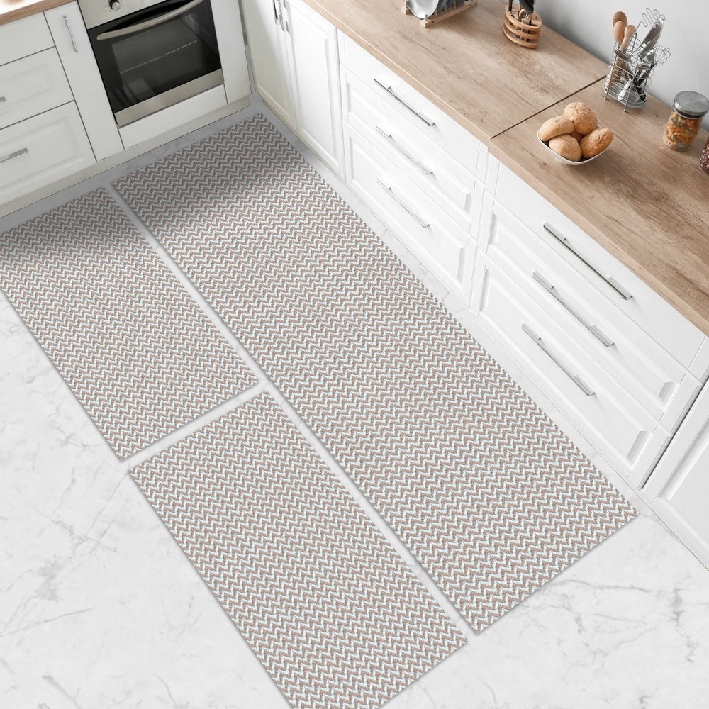 Kit Tapete Algodão 3 Peças Passadeira e Tapetes Antiderrapante Cozinha Sala Estar Lavável em Máquina em Oferta na Shopee