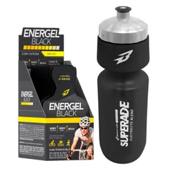 Gel de Carboidrato Energel Black Cx 10 Sachês + Squeeze - Bodyaction